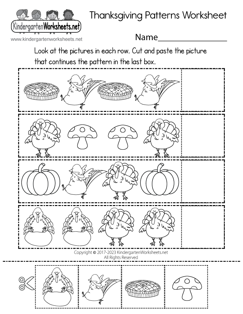 Thanksgiving Patterns Worksheet - Free Printable, Digital, &  PDF