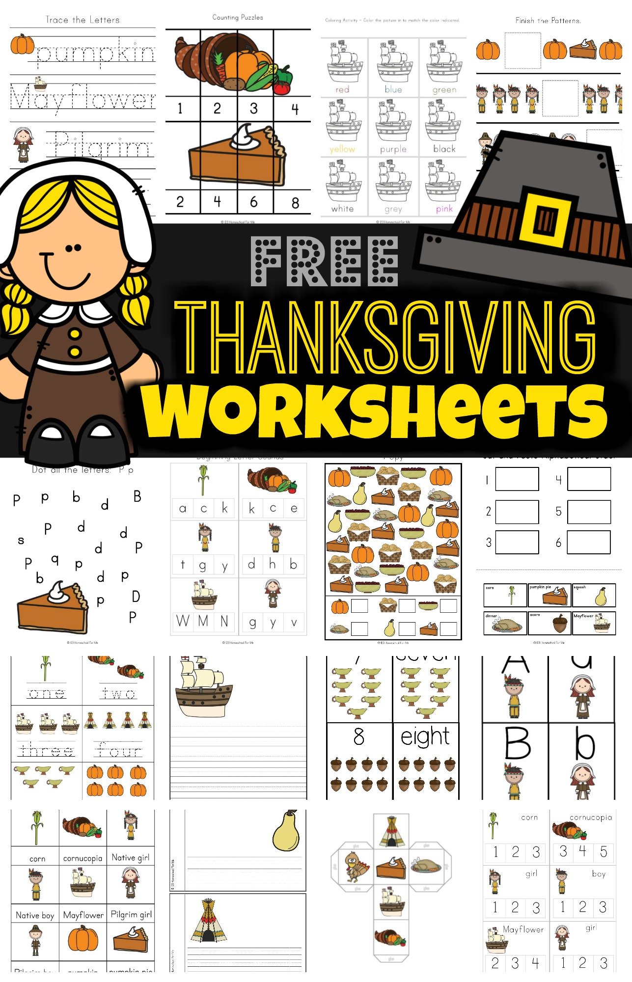 free thanksgiving worksheets for kids - worksheets library