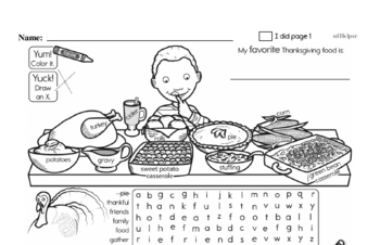 Thanksgiving Math Worksheets First and 2nd Grade