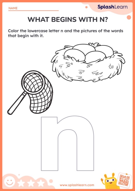 that begins with letter n worksheet