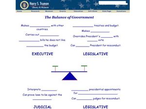 the balance of government worksheet answers