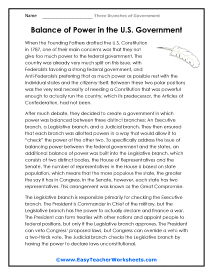 the balance of government worksheet answers
