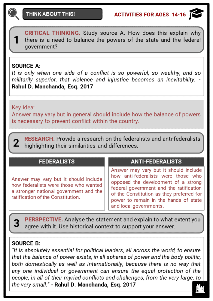 the balance of government worksheet answers
