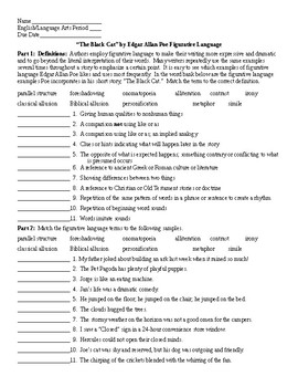the black cat worksheet answers