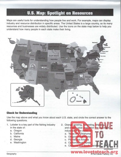 Social Studies - Printable Worksheets | LoveToTeach.org