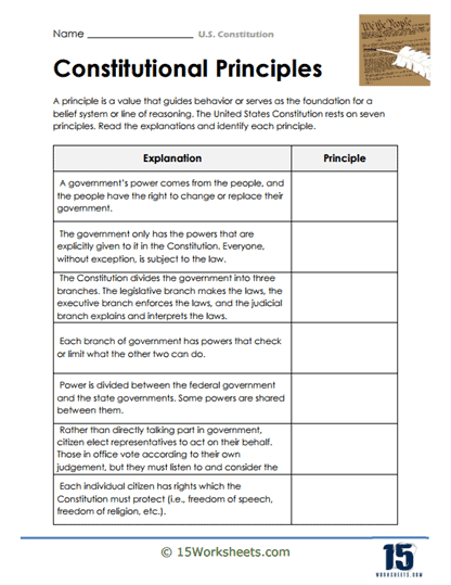 U.S. Constitution Worksheets - 15 Worksheets Library