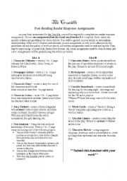 The Crucible Final Project - ESL worksheet by lmendolia