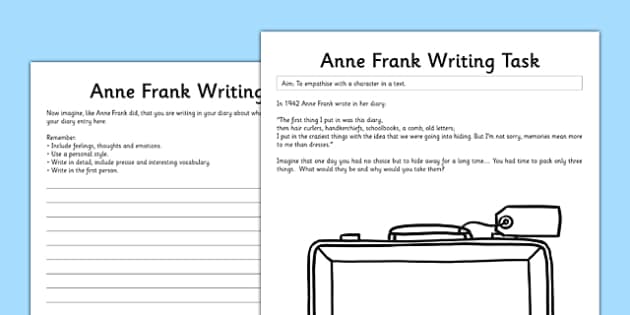 Anne Frank Writing Task (teacher made) - Twinkl