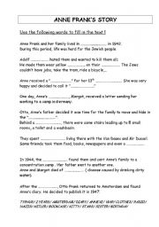 Anne Frank´s story - ESL worksheet by delph