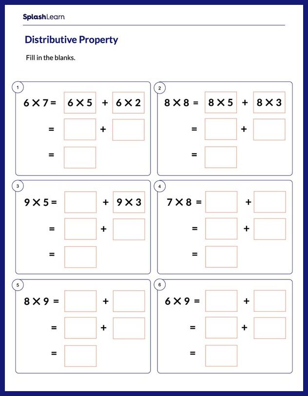 the distributive property worksheet