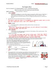 the doppler effect worksheet answers