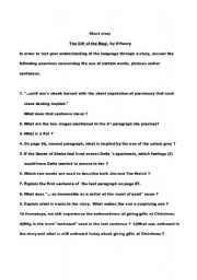the gift of the magi worksheet