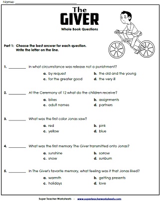The Giver: Literature Study Unit