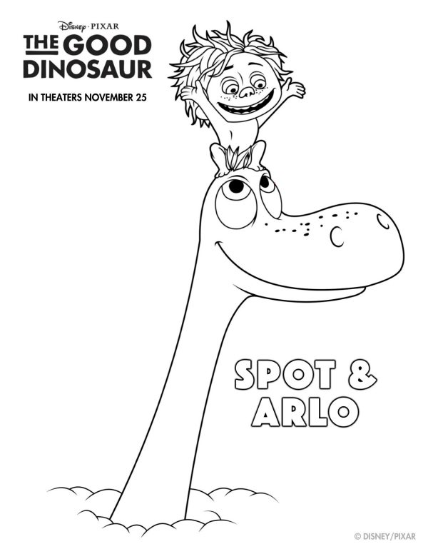Disney The Good Dinosaur Free Printable Spot &  Arlo Coloring Page ...