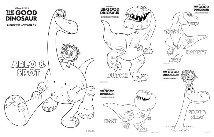 the good dinosaur printable coloring pages