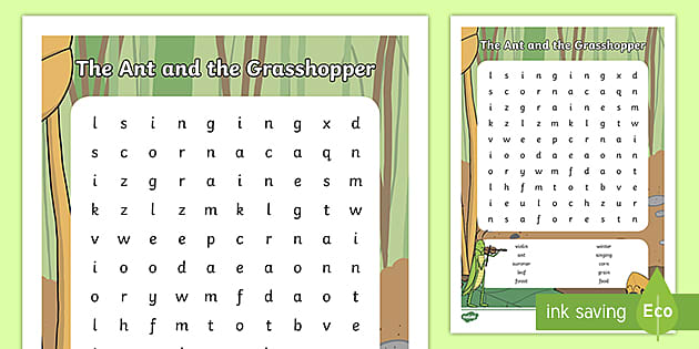 the grasshopper and the ant worksheet