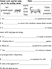 the grasshopper and the ant worksheet