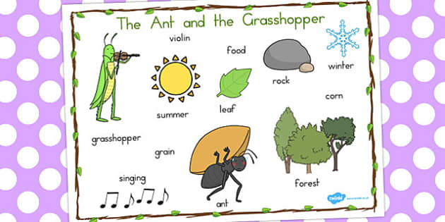 the grasshopper and the ant worksheet
