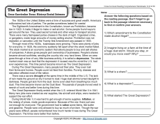 the great depression worksheet