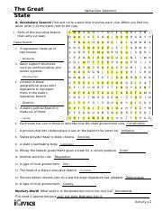 the great state worksheet answers