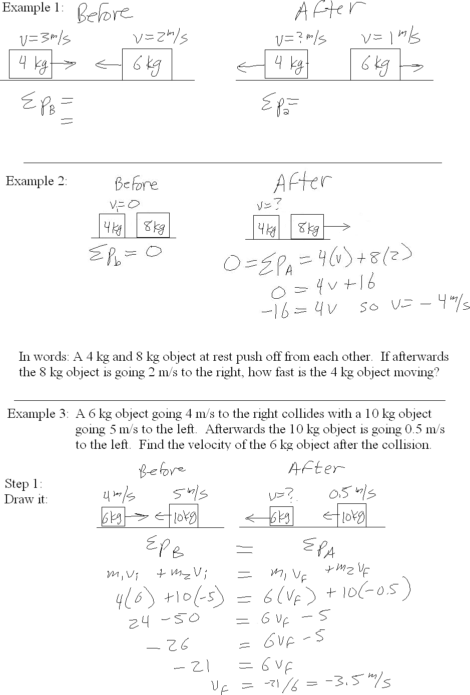 the law of conservation of momentum worksheet c  stephen murray 2010
