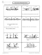 the law of conservation of momentum worksheet c  stephen murray 2010