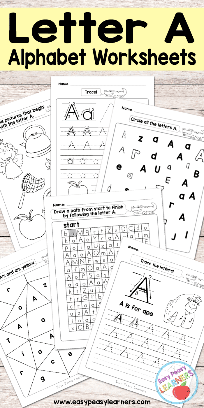 the letter a worksheet