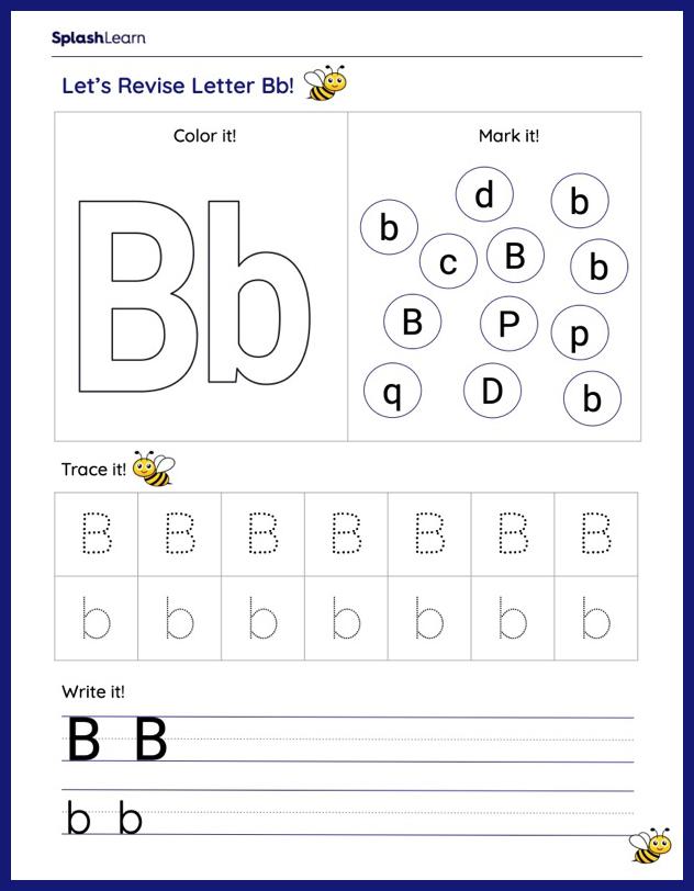 the letter b worksheet for preschool