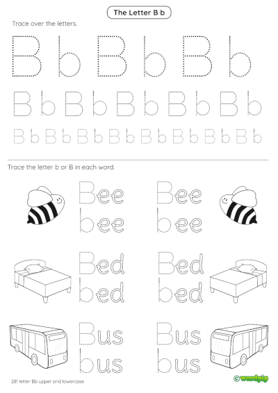 the letter b worksheet for preschool