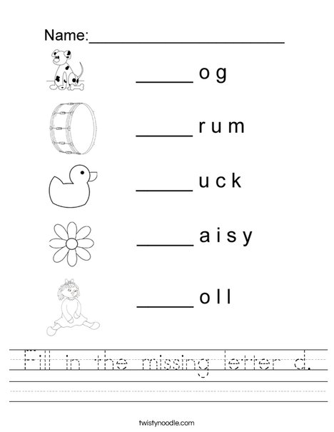 the letter d worksheet for