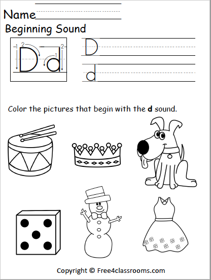 the letter d worksheet for