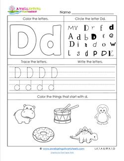 ABC Worksheets - Letter D - Alphabet Worksheets | A Wellspring