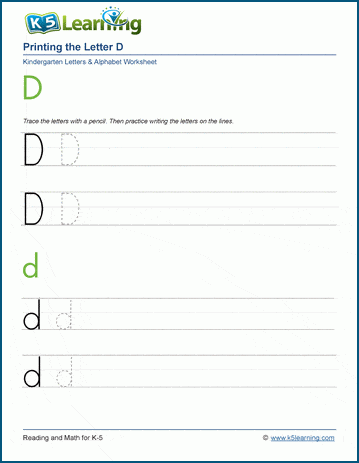 Printing the Letter D d | Worsheets library
