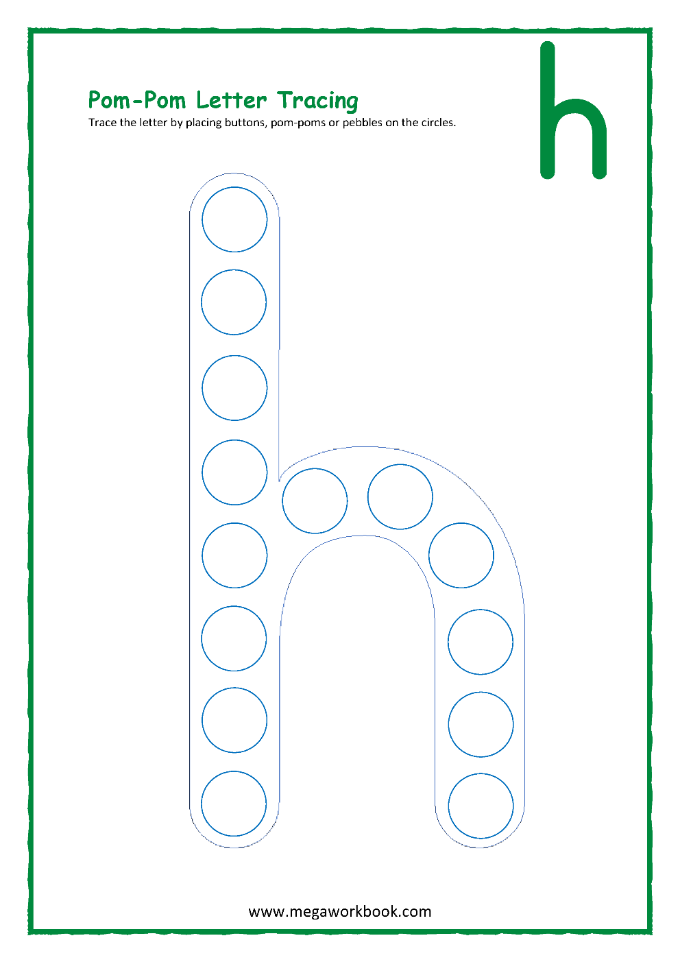 the letter h worksheet