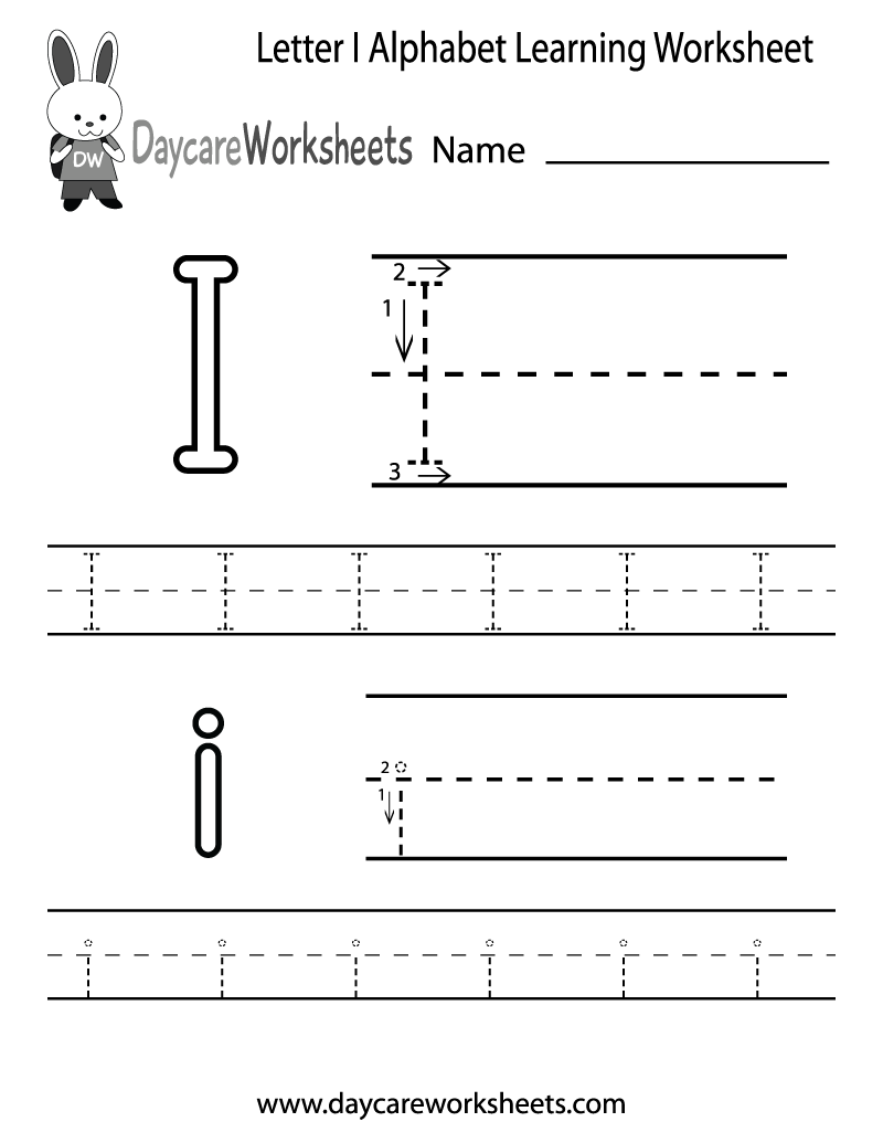 the letter i worksheet