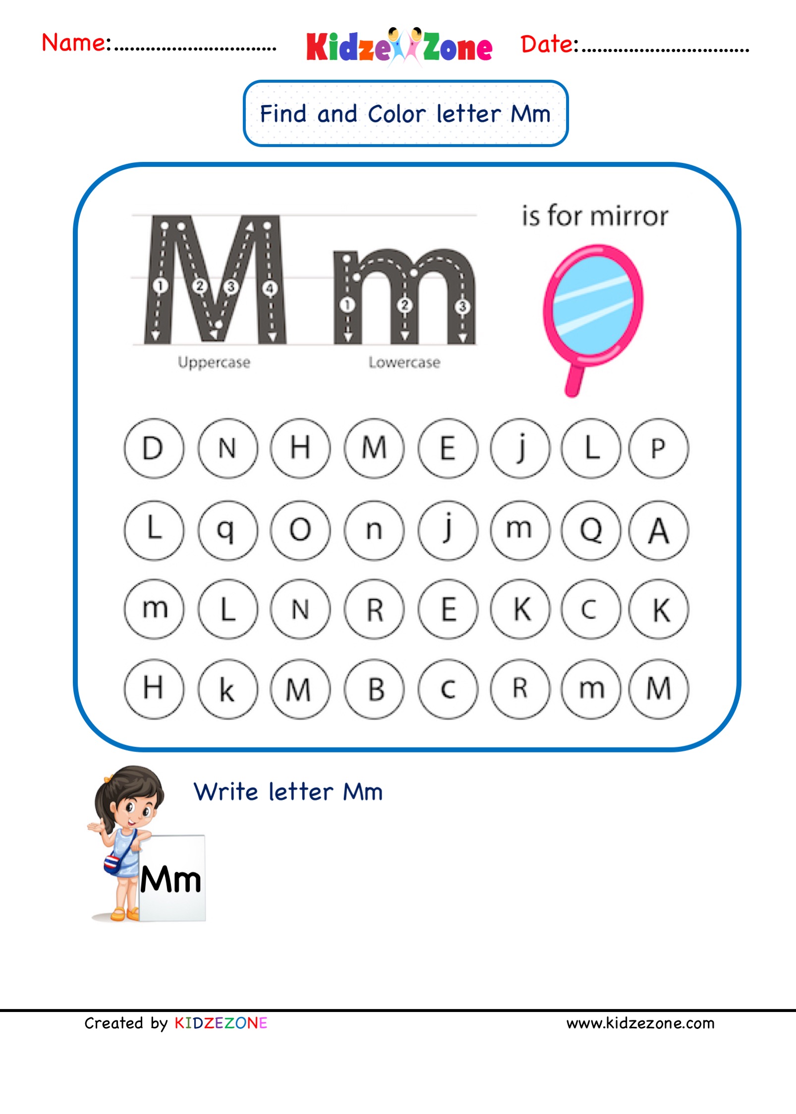 the letter m worksheet