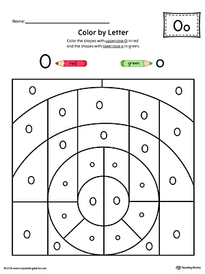 Lowercase Letter O Color-by-Letter Worksheet | MyTeachingStation.com