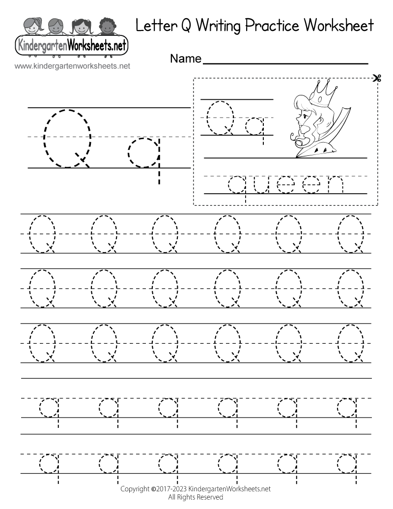 the letter q worksheet