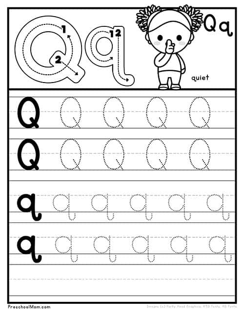 the letter q worksheet