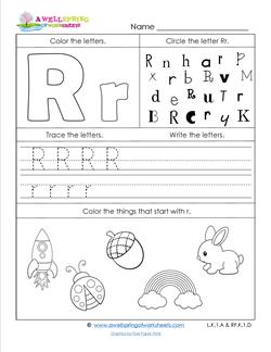 ABC Worksheets - Letter R - Alphabet Worksheets | A Wellspring