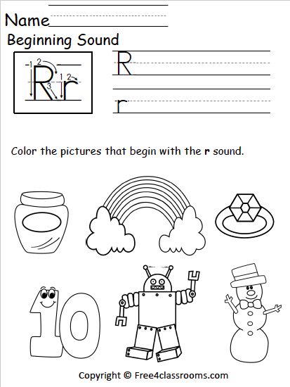 the letter r worksheet