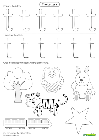 Letter t Worksheet 1