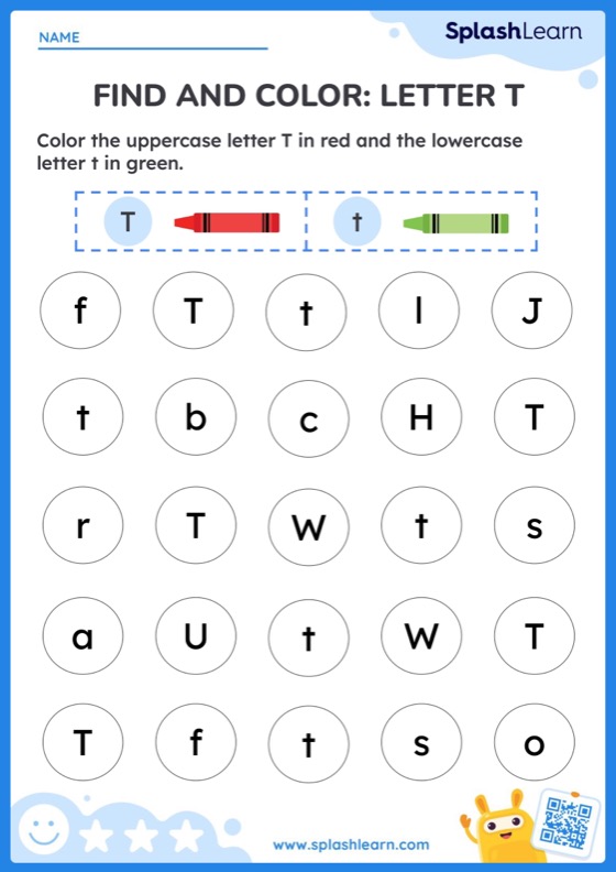 the letter t worksheet