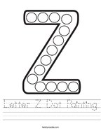 the letter z handwriting worksheet for pre k