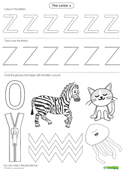 the letter z worksheet