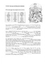 the lion the witch and the wardrobe worksheet