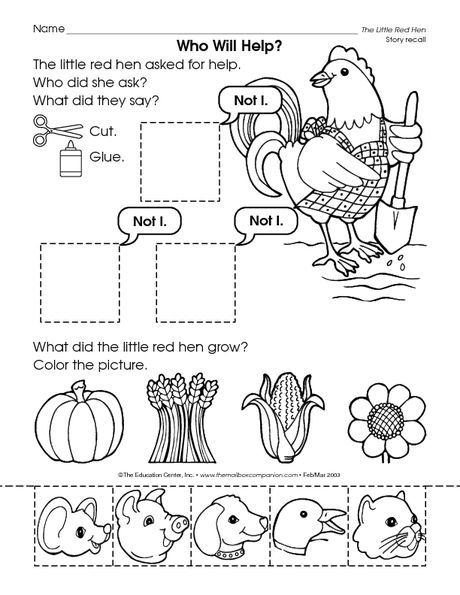 the little red hen worksheet