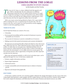 the lorax by dr seuss worksheet answers