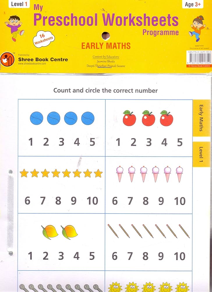 My Preschool Worksheets Programme Early Maths Level 1