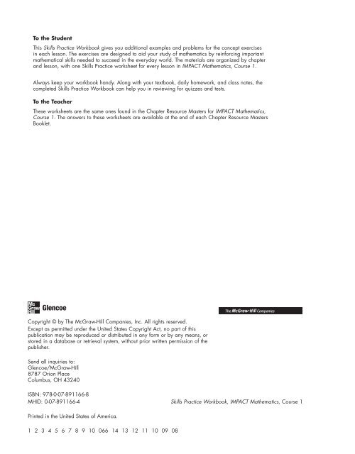Skills Practice Workbook